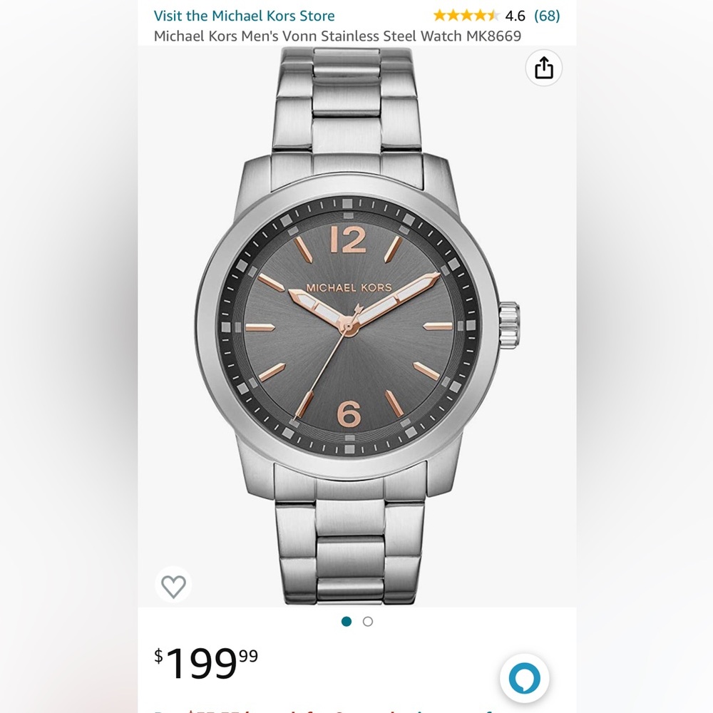 Michael Kors Men Stainless Steel Watch MK8669
